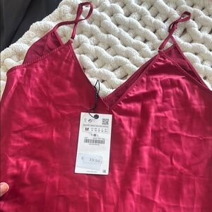 Zara Red Satin Camisole